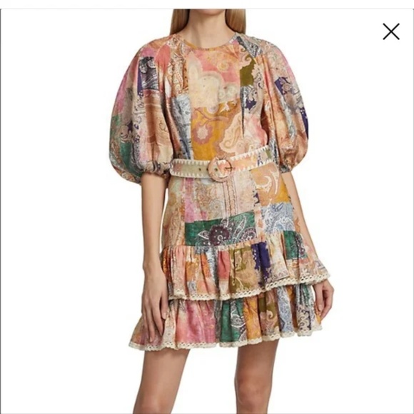 Zimmermann Anneke Ruffle Hem Mini Dress - Picture 6 of 6